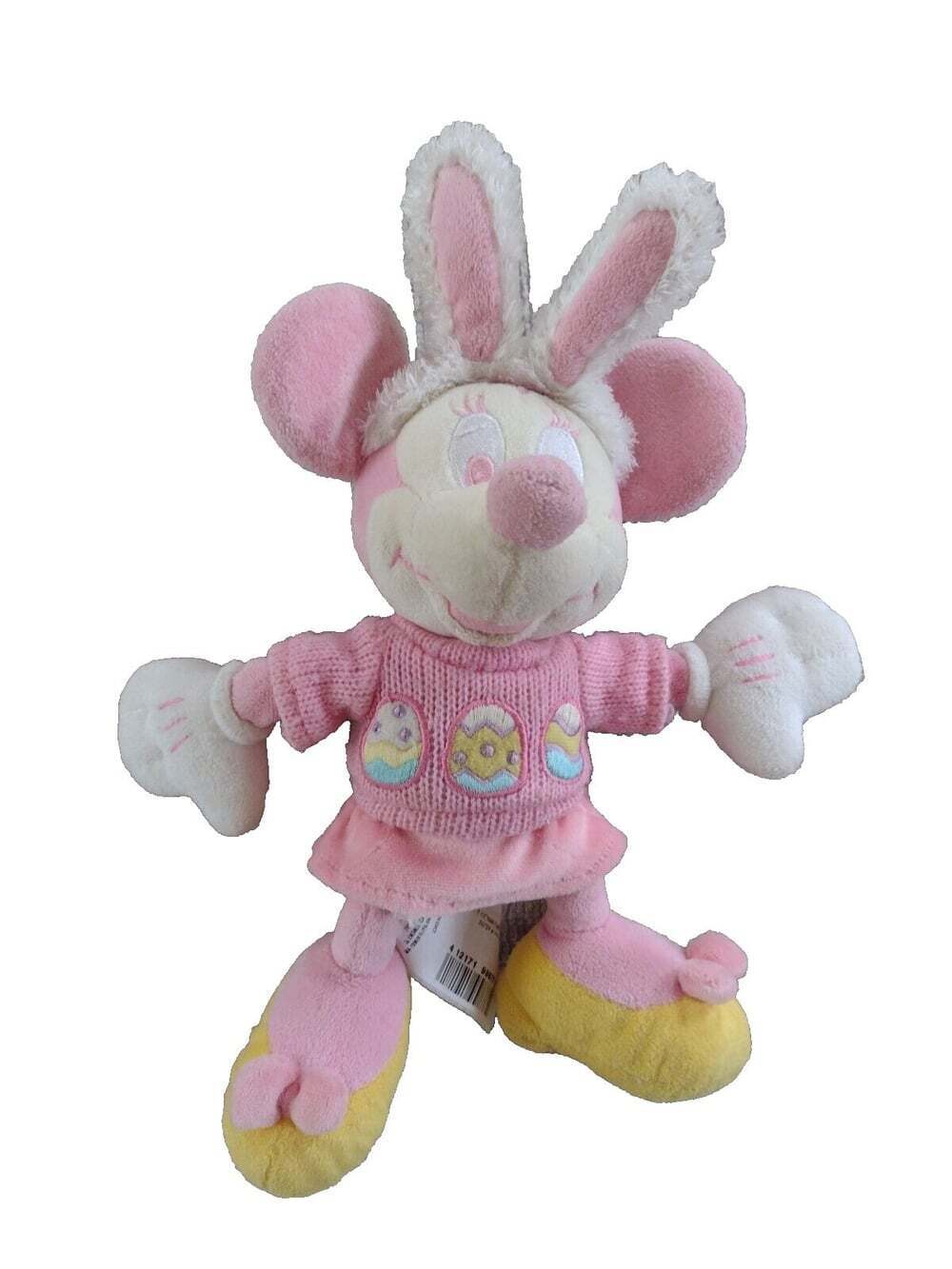The Disney Store Easter Minnie Mouse Plush Bunny Stuffed Animal 10" Eggs Pink